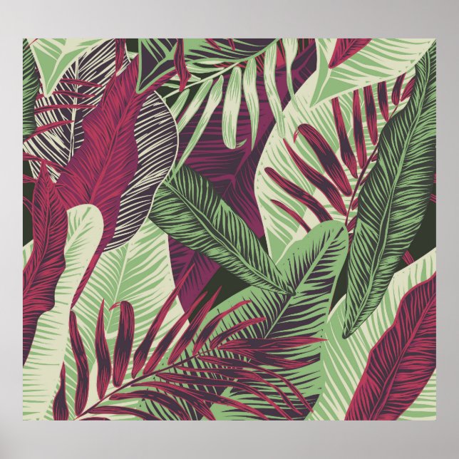 Tropical Exotic: Trendy Green Seamless Poster (Front)