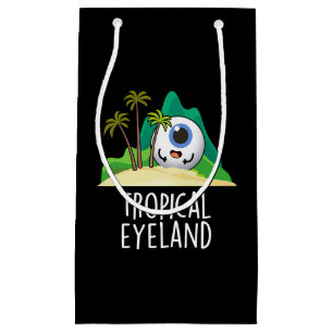 Tropical Eye-land Funny Island Pun Dark BG Small Gift Bag