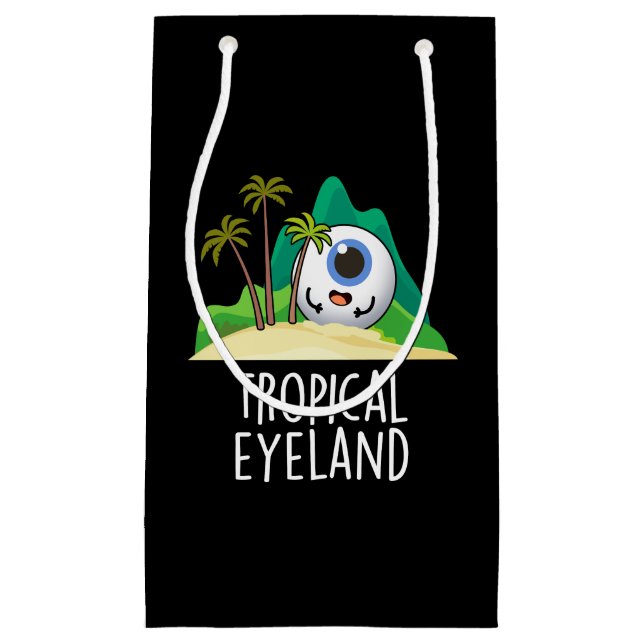 Tropical Eye-land Funny Island Pun Dark BG Small Gift Bag (Front)