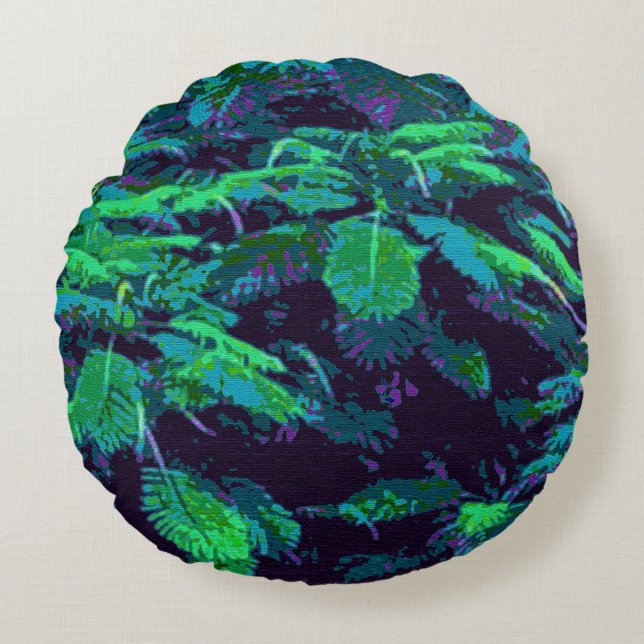 Tropical Fabric Round Pillow (Front)