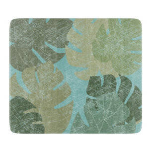 Tropical Faded Leaves Cutting Board
