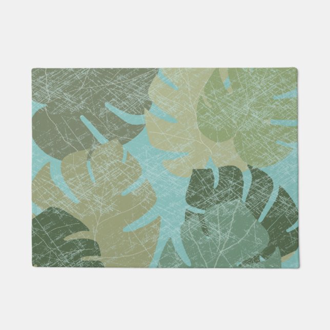 Tropical Faded Leaves Doormat (Front)