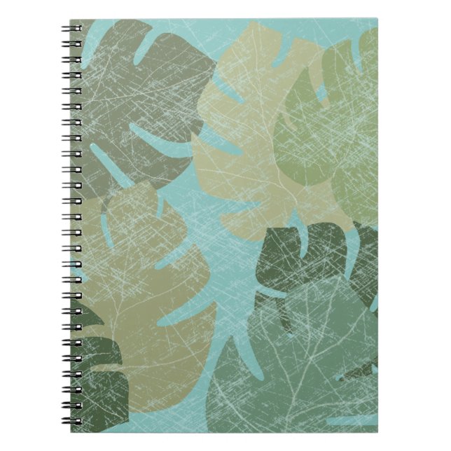 Tropical Faded Leaves Notebook (Front)