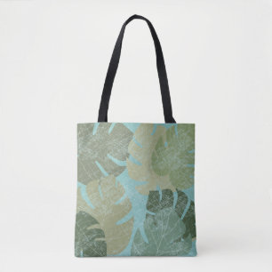 Tropical Faded Leaves Tote Bag