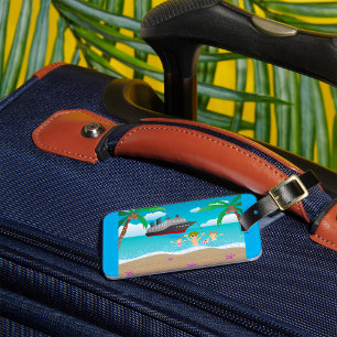 Tropical Family Beach Cruise Fun Luggage Tag