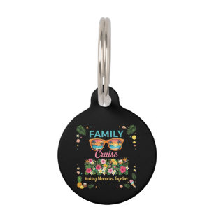 Tropical Family Cruise Memories Floral Summer Pet Tag