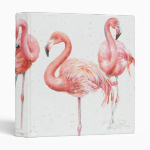 Tropical Family of Flamingos Binder