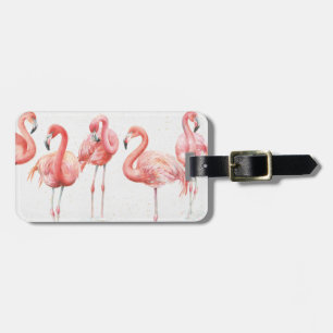 Tropical   Family of Flamingos Luggage Tag