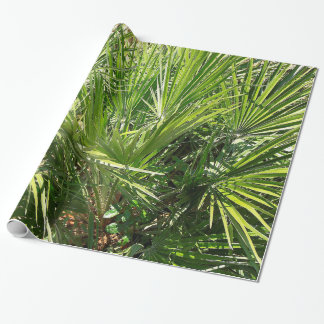 Tropical Fan Palm Leaves Wrapping Paper