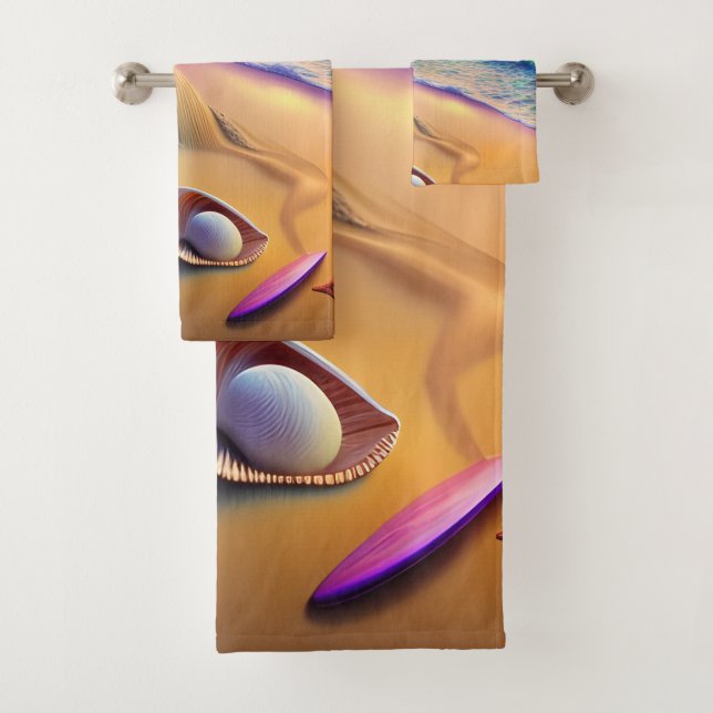 Tropical Fantasy Beach Sunset Bath Towel Set (Insitu)