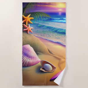 Tropical Fantasy Beach Sunset Beach Towel