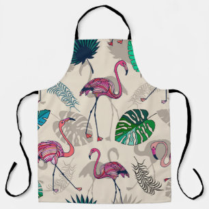 Tropical Fantasy: Flamingo Leaf Pattern Apron