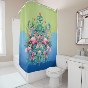 Tropical Fantasy Garden with Flamingos