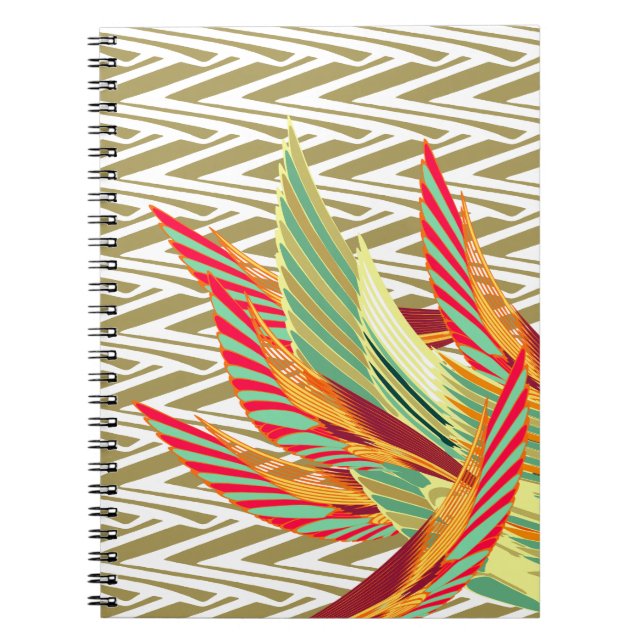 Tropical feathers spiral notebook (Front)