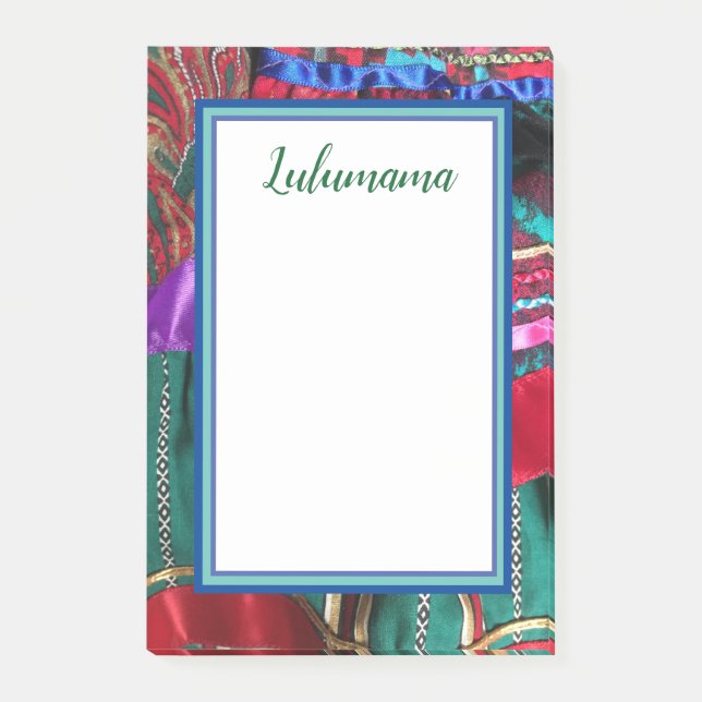 TROPICAL FESTIVE  RIBBONS POST-IT NOTES (Front)