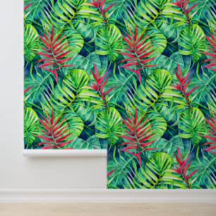 Tropical feuillage monstère feuille jungle mur mot