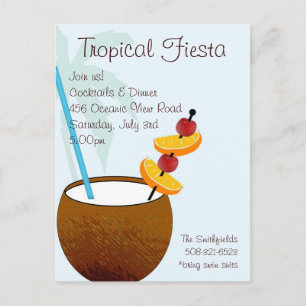 Tropical Fiesta, cocktail party invitation