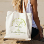 Tropical Fiesta Margarita Bachelorette Tote Bag<br><div class="desc">Margs & Matrimony retro bachelorette party weekend tote bags with a refreshing green colour palette that brings a touch of tropical vibe to your celebration. Perfect gift for your girlies,  customize it with each guests name and let's get that party started.</div>