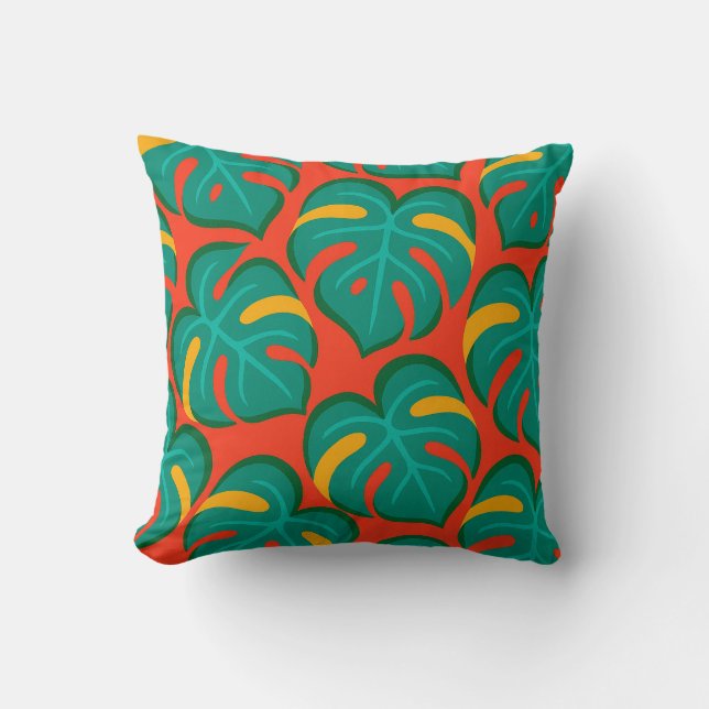 Tropical Fiesta Pattern Throw Pillow (Front)