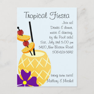 Tropical Fiesta Pool Party Invite