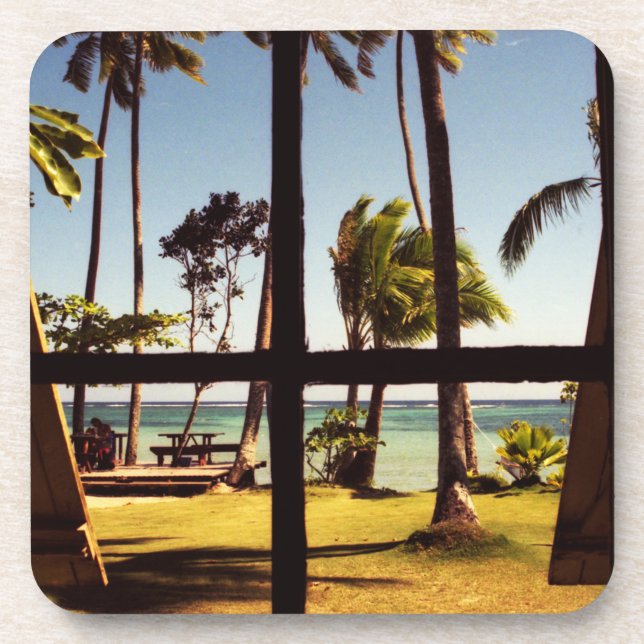 Tropical Fiji Beach Scene coastercna Coaster (Front)
