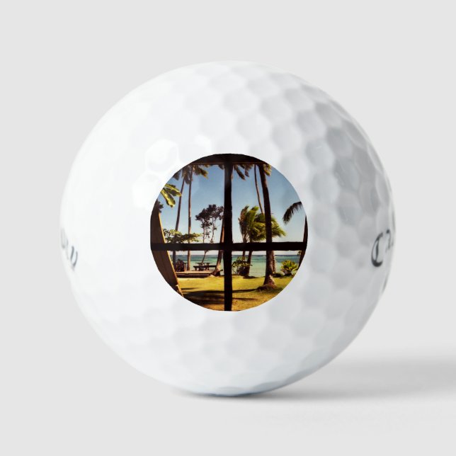 Tropical Fiji Beach Scene css gbcna Golf Balls (Front)