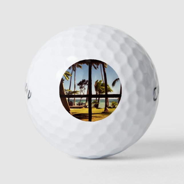 Tropical Fiji Beach Scene cwb gbcna Golf Balls (Front)