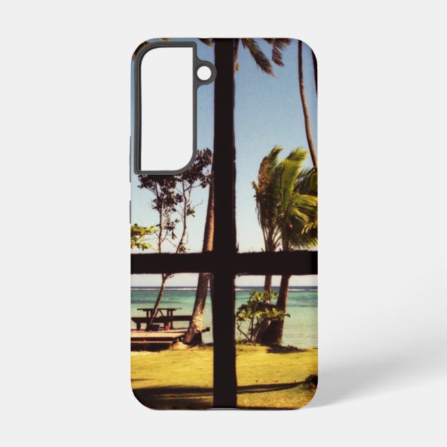 Tropical Fiji Beach Scene sgcna Samsung Galaxy S22 Case (Back)