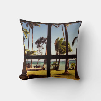 Tropical Fiji Beach Scene tpcna Throw Pillow