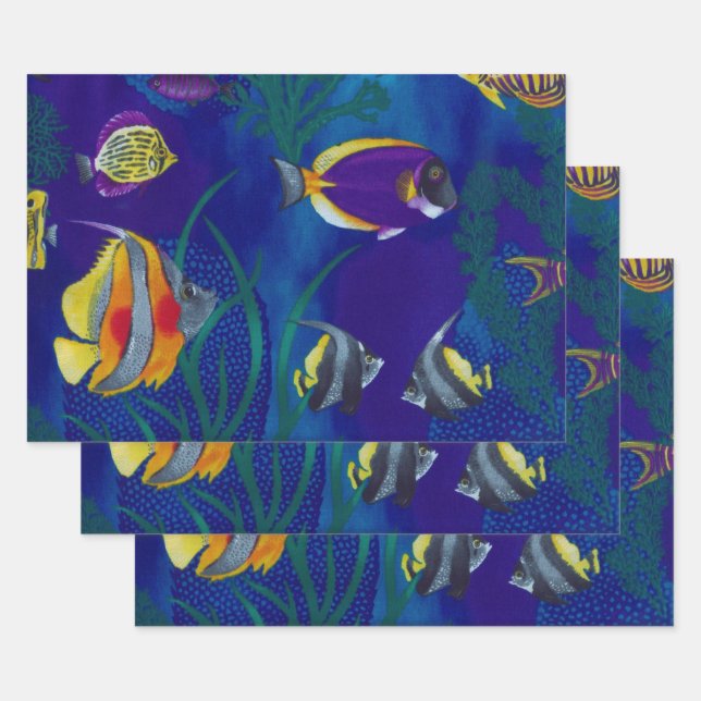 Tropical Fish 1 Wrapping Paper Sheet (Set)