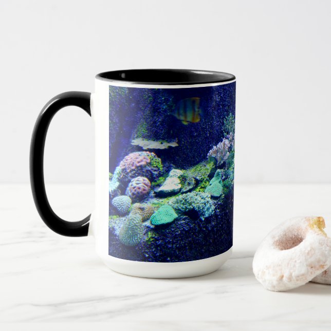Tropical Fish and Colourful Coral Reef Mug for Dad (With Donut)