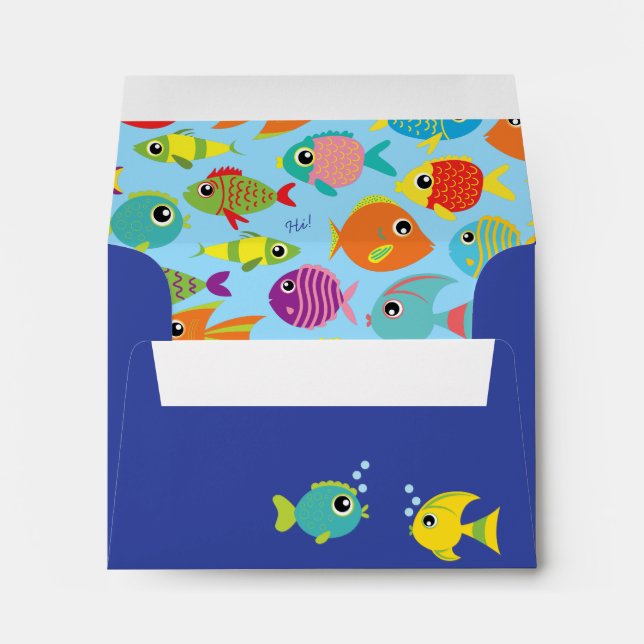 Tropical Fish Aquarium Cute Kid's Envelope (Back (Bottom))