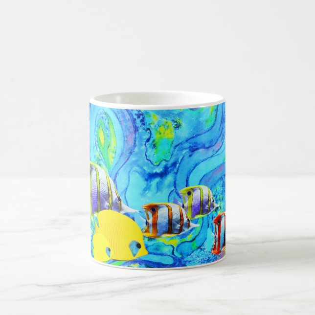 Tropical fish art coffee mug (Center)