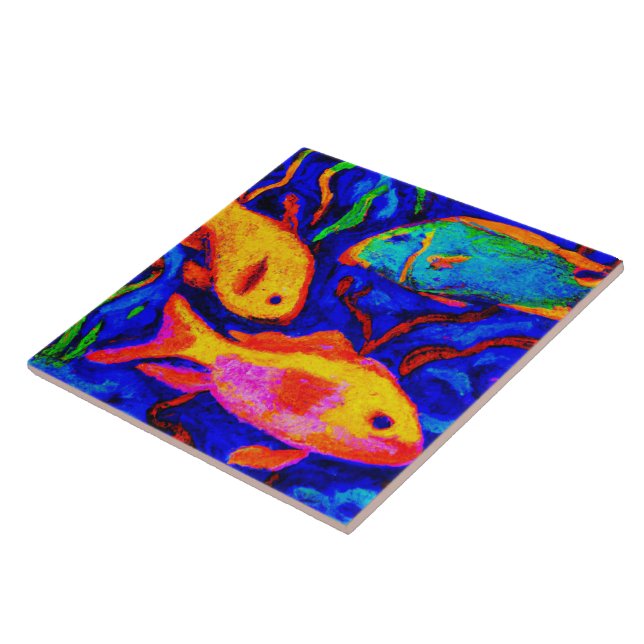 Tropical fish art tile (Side)