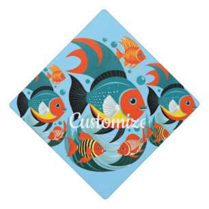 Tropical Fish Assortment Thunder_Cove Graduation Cap Topper