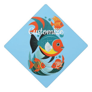 Tropical Fish Assortment Thunder_Cove Graduation Cap Topper