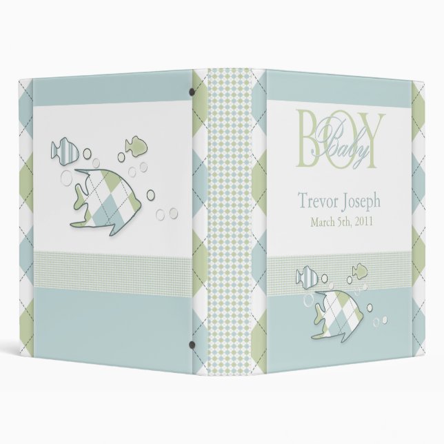 Tropical Fish Baby Boy Photo Album Binder (Background)