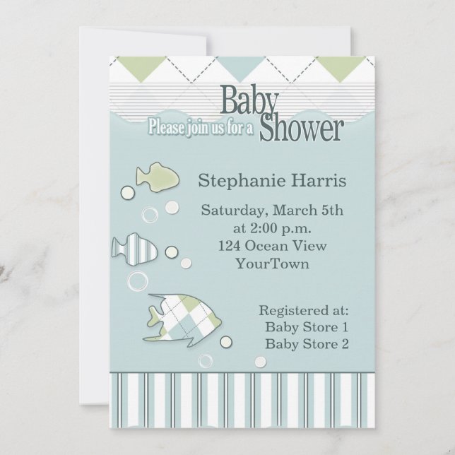 Tropical Fish Baby Shower Invitation #2 (Front)