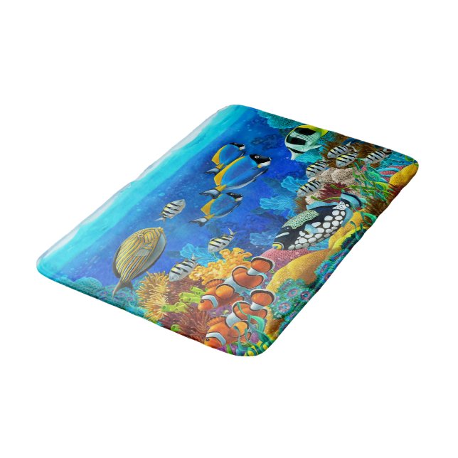 Tropical Fish Bath Room Rug Mat Home Decor (Angled)