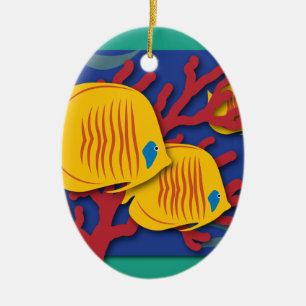 Tropical Fish Ceramic Ornament