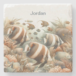 Tropical Fish Coaster, Personalized Stone Coaster