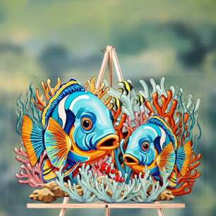 Tropical Fish Colorful Summer Vibes Acrylic Sign