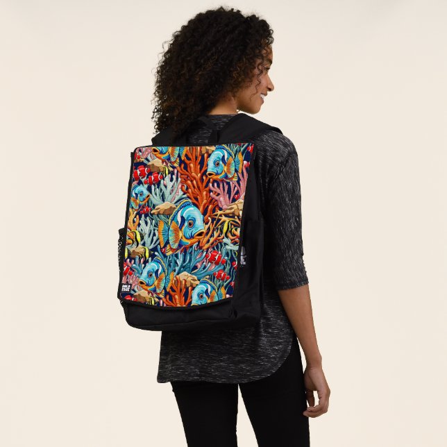 Tropical Fish Colorful Summer Vibes Backpack (Worn)