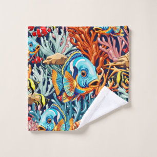 Tropical Fish Colorful Summer Vibes Bath Towel Set