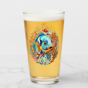Tropical Fish Colorful Summer Vibes Glass