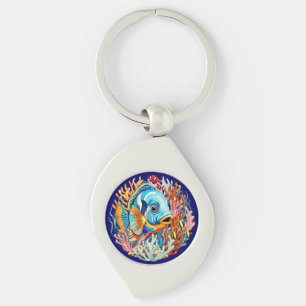 Tropical Fish Colorful Summer Vibes Keychain