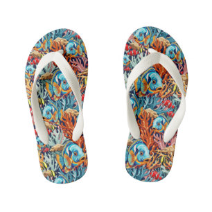 Tropical Fish Colorful Summer Vibes Kid's Flip Flops