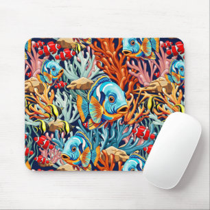Tropical Fish Colorful Summer Vibes Mouse Pad