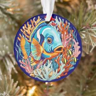 Tropical Fish Colorful Summer Vibes Ornament