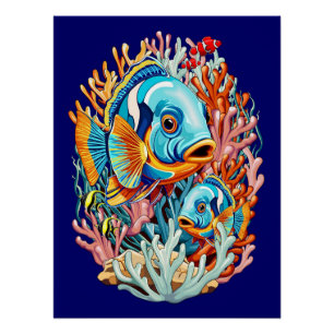 Tropical Fish Colorful Summer Vibes Poster